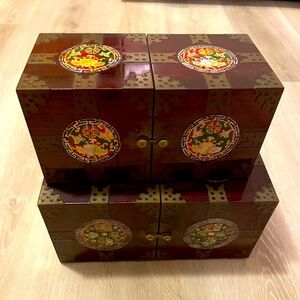 Vintage Korean set of 2 jewelry Boxes
